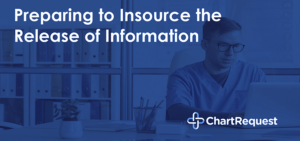 Doctor processing medical records requests
