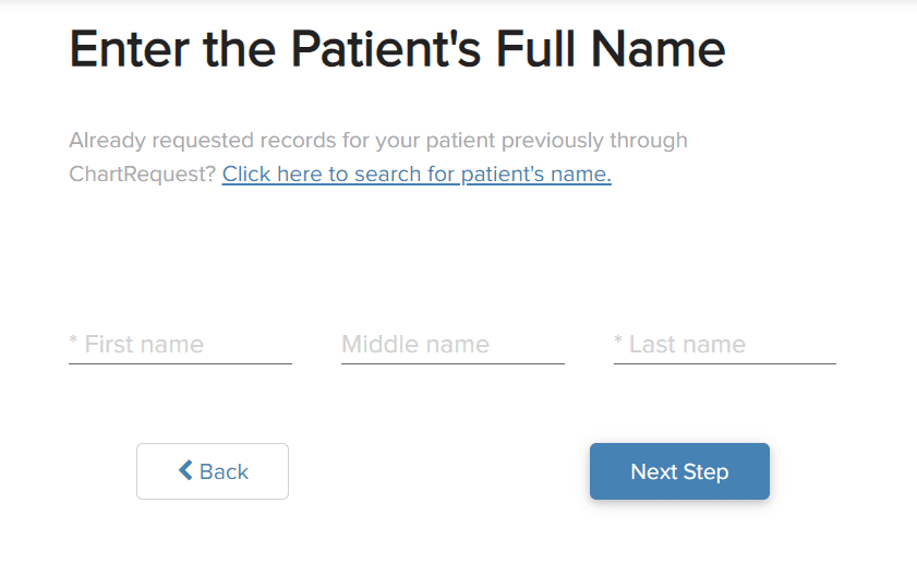 Enter the Patient's Full Name